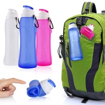 Travel portable silicone drinking cup Foldable water bottle Telescopic water cup kettle mountaineering cup Cycling soft water bag