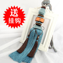 New products European style villa curtain with ball tied with ball tied band band curtain tied flower hook decoration flower