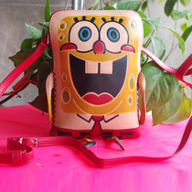 SpongeBob SquarePants leather small shoulder bag female foreign trade cartoon personality messenger bag cute cowhide bag shoulder small square bag