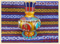Tibet Nepal characteristic handicraft imitation beeswax vase decoration six-character truth relief vase