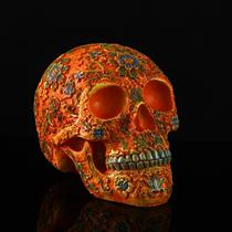 Carved skull color 1:1 resin skull skull skull European and American retro ornaments foreign trade goods remote evil landscape furnishings