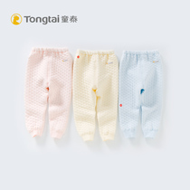 Tongtai children warm pants 1-3 years old Autumn and Winter 3 layers thick single autumn pants male and female baby newborn baby pants