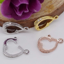 925 Silver Pendant Accessories Road Pass Ring Buckle Switch Buckle Pendant Jade Clip Clasp Crystal Buckle Item Pendant
