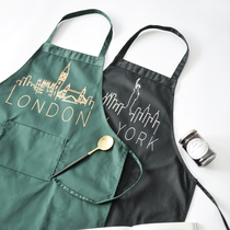 ins Nordic sleeveless apron hipster literary cotton fabric Kitchen cafe anti-fouling work clothes