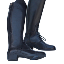 2016 British boots Black boots Lace-up boots Full cowhide knight boots Equestrian harness boots