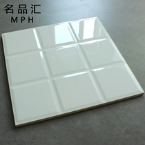 Pure White small square brick Nine Palace grid glazed tile tile bread brick modern Nordic bright matte lattice wall tile 300