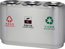 Stainless steel classification trash can multi-style combination fashion mall environmental protection fruit box office waste recycling