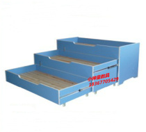 Direct sales kindergarten solid wood three-layer push-pull bed childrens bed fire protection plate Kindergarten lunch break bed wood bed toddler bed