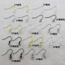 With Bead Spring Simple Ear Hook Ear Hook Handmade Diy Material Accessories Ancient Wind Ear Decorated Gold Silver Nickel Color Bronze