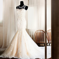 Famous Bride wedding dress 2018 new bride wedding Korean version of fishtail wedding dress tail dream Princess 2606