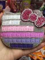 Small mirror Diamond-set rhinestone makeup mirror Stick diamond Portable stick diamond mirror