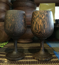 Thai import-solid wood heavy wine glass