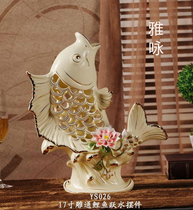 European-style ceramic gold fish ornaments home decoration living room housewarming new gift opening wedding