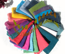 Hot selling air conditioning shawl ethnic style handmade tie-dyed cotton and linen scarf shawl full solid color