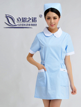 Lienzno Beauty Salon Dental Oral Clinic Nurse Skirt Summer Short Sleeve Fashion Zipper Work Clothes