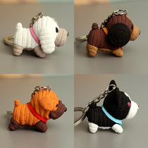 Dog mascot doll keychain pendant wool paparazzi simulation puppy shepherd dog bag pendant key ring
