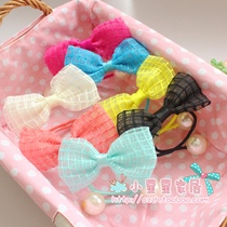 Cute Bow Twisted Hairband Big Pearl Hairband Hair Decoration Korean Mesh Sweet Hair Decoration