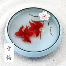 3d resin Goldfish three-dimensional resin painting East travel notes aromatherapy plate green plum creative ornaments wedding gift