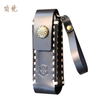 Genuine leather cowhide cover scabbard 91mm hunter hero knife bag handmade custom Swiss army knife knife cover leather case custom