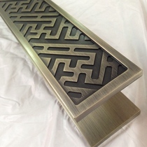 Chinese antique carved door handle Hotel villa clubhouse European-style wooden door Glass door handle Bronze