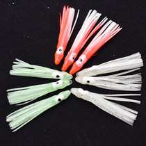 Luminous squid bait 4cm 9cm fake bait sea fishing golden gun Luya bait bionic soft bait South oil iron plate hook string hook bait