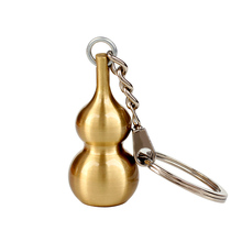 Juyuan Pavilion Bagua Brushed brass hollow gourd pendant Keychain Car interior decoration Small pendant