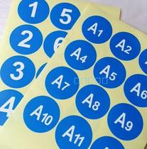 Add-stick 6CM Color digital adhesive label paper English letter label paper Self-adhesive number Label 1-12 printing