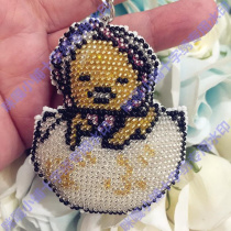 A piece of MIGA cross-stitch bead embroidery key ring double-sided embroidery material bag S275 egg yolk brother cradle