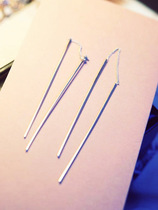 South Korean sweet and cute minimalist fashion Exaggerated Extra-long earline glossy fine Elegant Tide Ear Stud Earrings