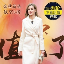 Double-sided cashmere coat womens 2021 new high-end custom star with the same medium-long wool coat wool coat