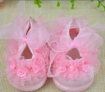 Spring Autumn Money Beauty Princess Shoes Lace Butterfly Knot Baby Full Moon Gown Shoes