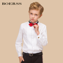 BOERSS boys shirt long sleeve French shirt swallow collar