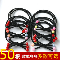 Black head rope cartoon hair rope double-strand red bean hair ring High elastic tie hair Korean hair accessories headdress products