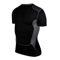 Training With Cuff Basketball Sports Tight Fit Men Short Sleeves Pro Short Sleeves Basketball Protective Football Fitness Clothing Speed Dry T-Shirt