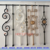 Stair handrail wrought iron column solid wood column fence bay window railing finished wrought iron column manufacturer
