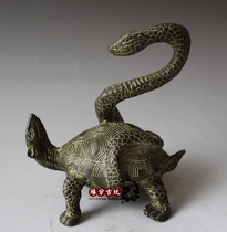 Antique pure copper Xuanwu Four Great Divine Beasts Copper Snake Pan Dragon Turtle Zodiac Snake Yuanbao Bronze Ornament