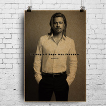 European and American movie star Brad Pitt Brad Pitt poster Bi Pitt retro hanging painting