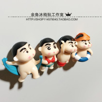(Goldfish home)Creative swimming boy three-dimensional export cartoon refrigerator sticker magnet Home jewelry magnet new