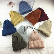 Autumn and Winter curled sharp wool cap warm cap solid color versatile knit hat student children candy color tide cap