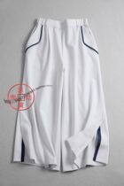 S152D 0710 Atmospheric elegance semi-tightness high waist type loose type bag edge open fork pants tube 80% casual pants