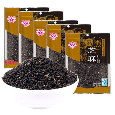 富昌炒熟黑芝麻100g*5袋装五谷杂粮无杂质免洗芝麻_7折现价49.9元