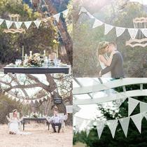 Hot sale wedding lace decoration pull pennant birthday party festival decoration photo props