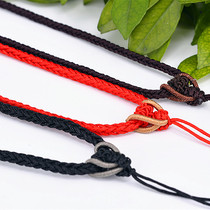 Handmade DI woven Jade peed lanyard necklace woven rope Jade thread Jade gold pendant rope
