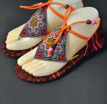 Thailand imported slippers cotton linen embroidered sandals ethnic style woven women cool and comfortable creative personality sandals