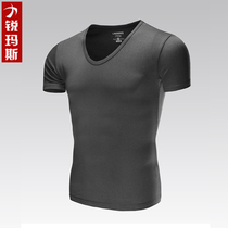LREMARS2014 summer New Big V short sleeve tight T-shirt High-elastic Lycra slim mens T-shirt base shirt 2-2C