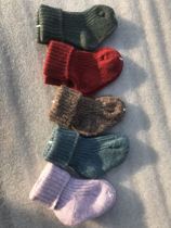 Good goods recommend high-end foreign trade export tail cashmere baby socks 0-1 year old baby socks boneless suture warm socks