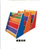 Direct Sales Kindergarten Childrens Bookcase Early Education Fire Board Bookcase Bookcase Soft Leather Wrap side Color single-sided book rack cabinet