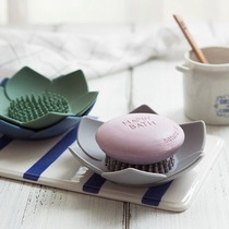 South Korea imported Lotus three-dimensional flowers silicone drain soap storage box soap box toilet storage soap tray