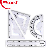 MAPED 895056 straight ruler Triangle plate protractor four-piece set ruler Student math group ruler