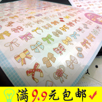 diy making bow Korean cartoon stickers MINI decorative stickers transparent paper 2 pack